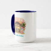 Tiki Beach Santa Mele Kalikimaka Weihnachten Tasse (Vorderseite Links)