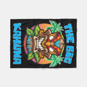 Tiki Big Kahuna Funny Hawaiian Vathers Day Vacatio Fleecedecke (Vorderseite (Horizontal))