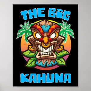 Tiki Big Kahuna Lustiger Hawaiianischer Vatertag U Poster
