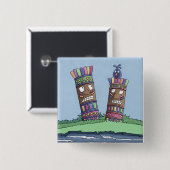 Tiki Bird Plum Button (Vorne & Hinten)