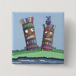 Tiki Bird Plum Button