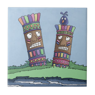 Tiki Bird Plum Keramik Tile Fliese