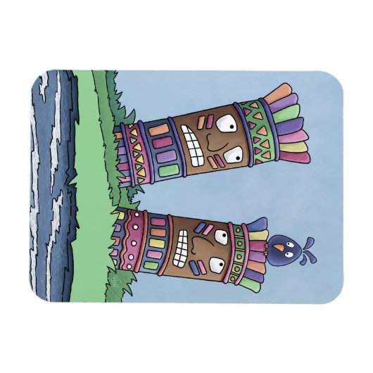 Tiki Bird Plum Magnet (Horizontal)