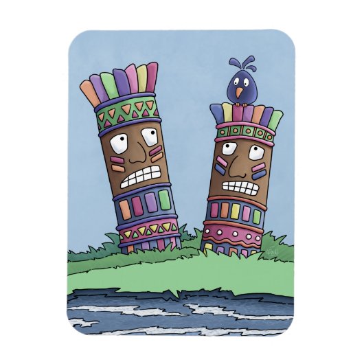Tiki Bird Plum Magnet (Vertikal)