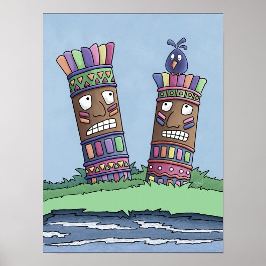 Tiki Bird Plum Poster (Vorne)