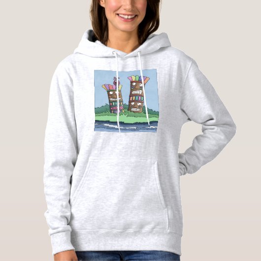 Tiki Bird Rosenknospe Hoodie (Vorderseite)