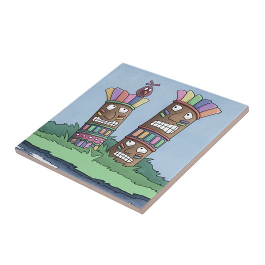 Tiki Bird Rosenknospe Keramik Tile Fliese (Seite)