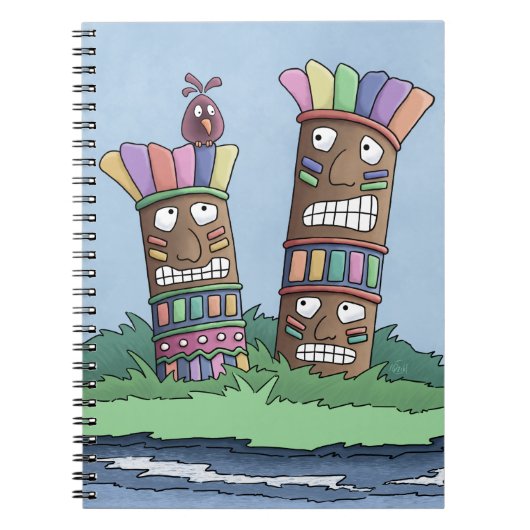 Tiki Bird-Rosenknospe-Notebook Notizblock (Vorderseite)