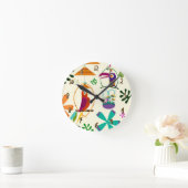 Tiki Birds Tropical Custom Personalisiert Runde Wanduhr (Zuhause)