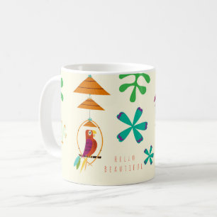 Tiki Birds Vintag Retro Art Personalisiert Kaffeetasse