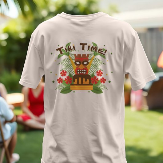 Tiki Birthday Palm Trees Hawaiian Blume Luau Tri-Blend Shirt