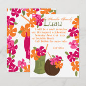 Tiki Blossoms Einladung (Vorne/Hinten)