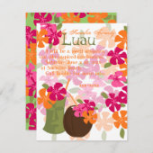 Tiki Blossoms Einladung (Vorne/Hinten)