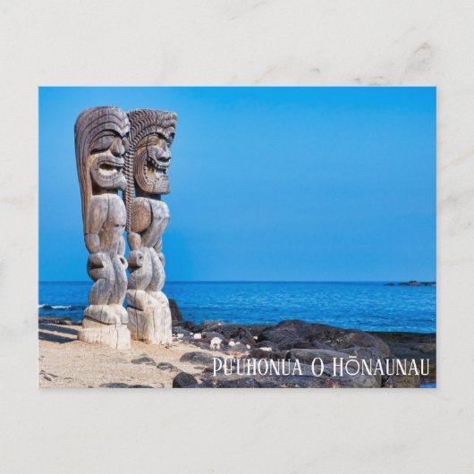 Tiki Couple mit schwarzer Lava, Postkarte (Vorderseite)