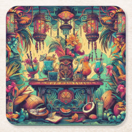 Tiki Culture Beverage Coaster 07 Rechteckiger Pappuntersetzer