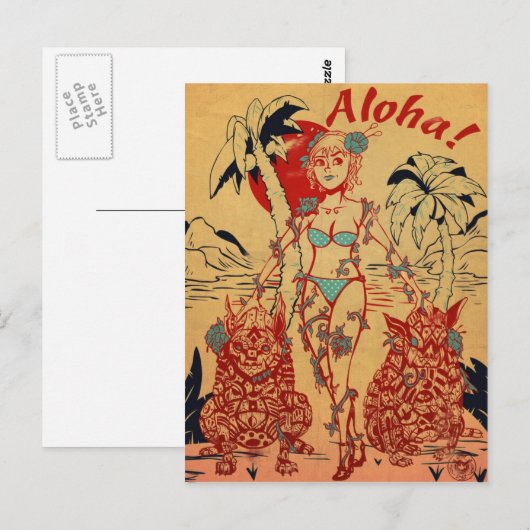 Tiki Dogs Postkarte (Vorne/Hinten)
