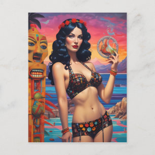 Tiki Dream Beach Daydream - Ken Gage Art Postkarte