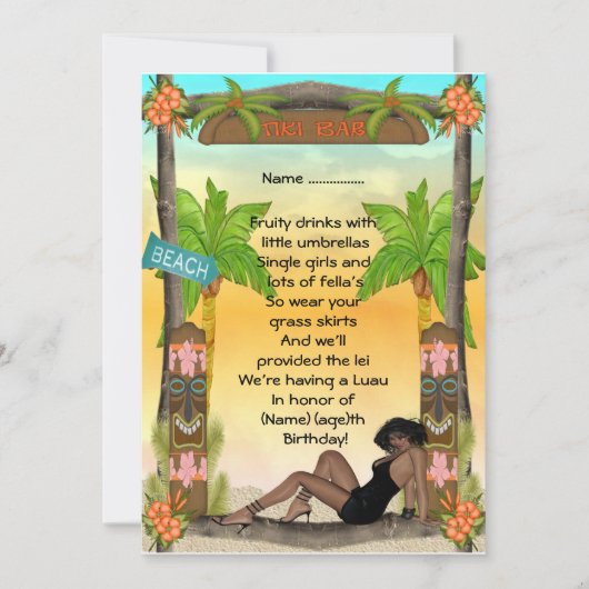 Tiki - Einladung (Vorderseite)