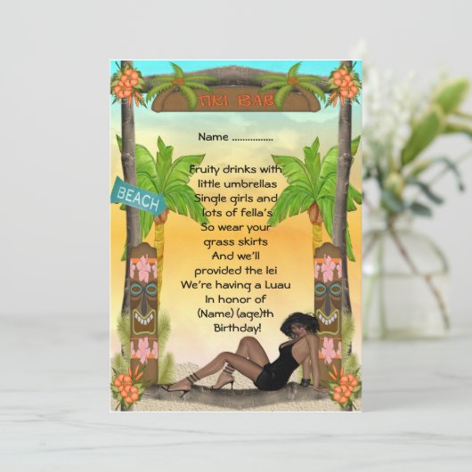 Tiki - Einladung (Stehend Vorderseite)