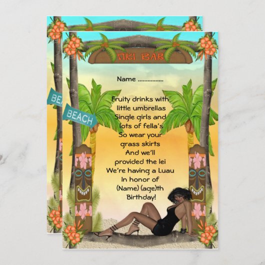 Tiki - Einladung (Vorne/Hinten)