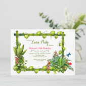 Tiki Frame Birthday Party Einladung (Stehend Vorderseite)