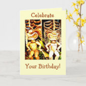 Tiki Geburtstag Karte (Gelbe Blume)