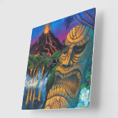 Tiki God Clock Quadratische Wanduhr (Winkel)