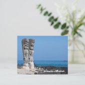 Tiki Greetings, Refugium, Big Island Hawaii Postkarte (Stehend Vorderseite)