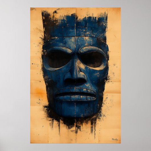 Tiki Guardian Mask - Polynesisches spirituelles Sy Poster (Vorne)