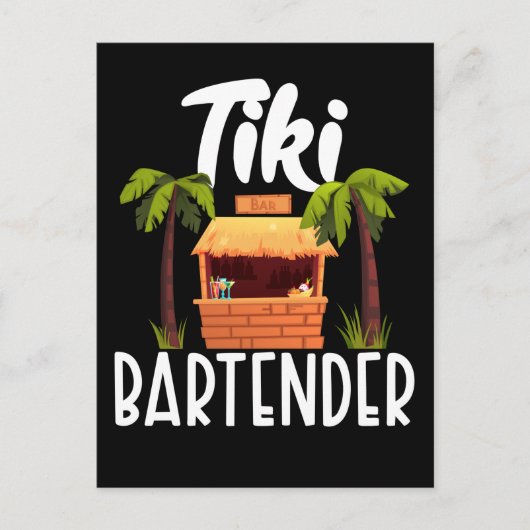 Tiki Hawaii Barkeeper Funny Tahitian Drink Mixer Postkarte (Vorderseite)