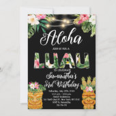 Tiki Hawaiian Aloha Tropical Birthday Luau Party Einladung (Vorderseite)
