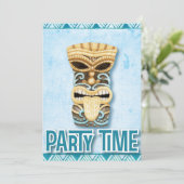 Tiki Hawaiian Luau Birthday Party Einladung (Stehend Vorderseite)