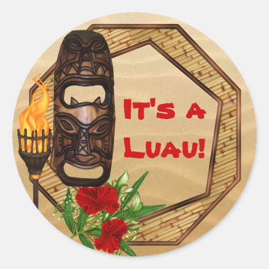 Tiki Hawaiian Luau Stickers (Vorderseite)