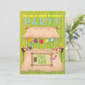 Tiki Hawaiian Tropical Summer Party Einladung (Stehend Vorderseite)