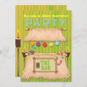 Tiki Hawaiian Tropical Summer Party Einladung (Vorne/Hinten)