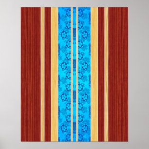 Tiki Hawiian Imitats WoodSurfboard Poster