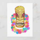 Tiki Head Hawaiian Lei Postkarte (Vorderseite)