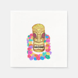 Tiki Head Hawaiian Lei Serviette