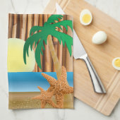 Tiki Hut Bamboo Stick Design Geschirrtuch (Viertel Falte)