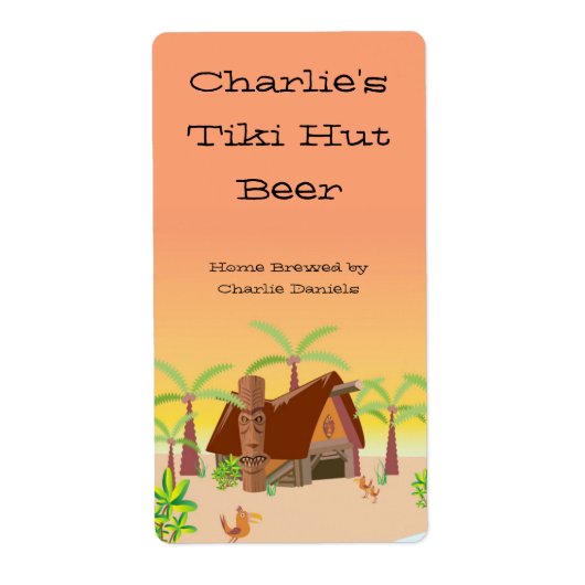 Tiki Hut Beer Label (Vorne)