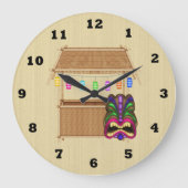 Tiki Hut Cartoon Wanduhr (Vorderseite)