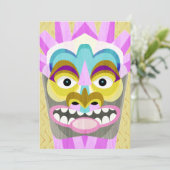 Tiki Hut Hawaiian Beachcomber's Birthday Party Einladung (Stehend Vorderseite)