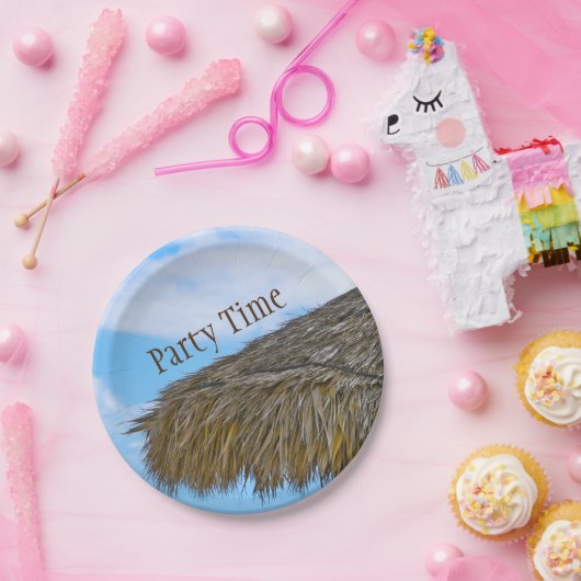 Tiki Hut Hawaiian Luau Party Pappteller (Party)