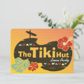 Tiki Hut Luau Party Einladung (Stehend Vorderseite)