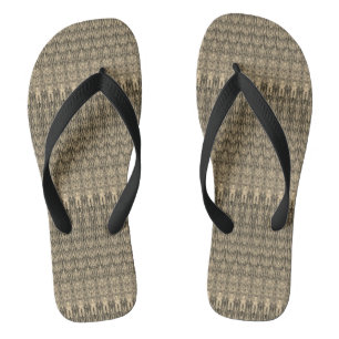 Tiki Hut Summer Brown Tan Sandals Flip Flops Badesandalen