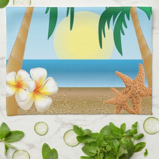 Tiki Hut Summer Design Handtuch (Gefaltet)