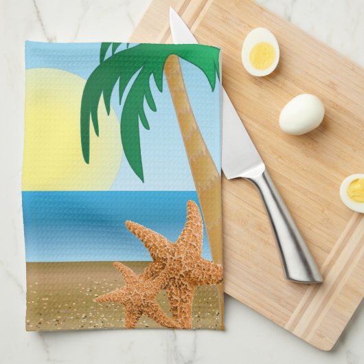 Tiki Hut Summer Design Handtuch (Viertel Falte)