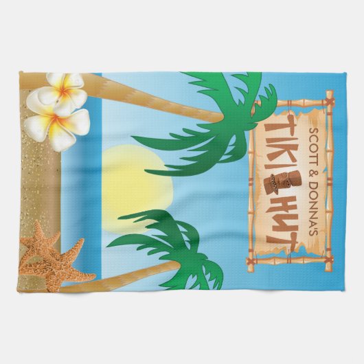 Tiki Hut Summer Design Handtuch (Horizontal)