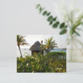 Tiki Hut und Palmen Bäume am Meer Negril Jamaica Postkarte (Stehend Vorderseite)