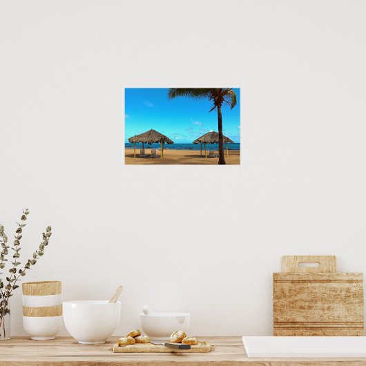 Tiki Huts am Strand Poster (Küche)